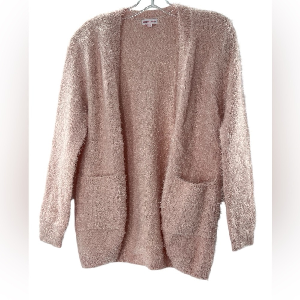 NWT Design History Soft Blush Open Front Girls Cardigan XL